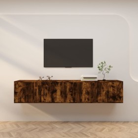 Wall TV cabinets 2 pcs smoked oak 100x34.5x40 cm by vidaXL, TV Furniture - Ref: Foro24-3188371, Price: 123,54 €, Discount: %