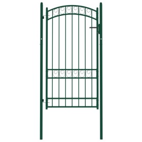 Puerta de jardín con arco superior acero verde 100x175 cm de vidaXL, Puertas de jardín - Ref: Foro24-146366, Precio: 227,99 €...