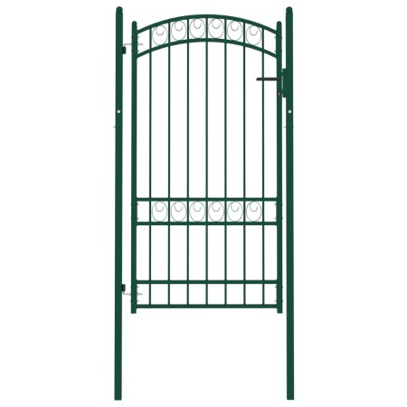 Puerta de jardín con arco superior acero verde 100x175 cm de vidaXL, Puertas de jardín - Ref: Foro24-146366, Precio: 227,99 €...