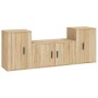 Set de muebles para TV 3 pzas madera contrachapada roble sonoma de vidaXL, Muebles TV - Ref: Foro24-3188505, Precio: 125,39 €...