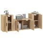 TV furniture set 3 pieces sonoma oak plywood by vidaXL, TV Furniture - Ref: Foro24-3188505, Price: 127,99 €, Discount: %