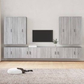 Set de muebles para TV 8 pzas madera contrachapada gris Sonoma de vidaXL, Muebles TV - Ref: Foro24-3188860, Precio: 397,99 €,...