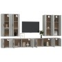 TV furniture set 8 pieces gray Sonoma plywood by vidaXL, TV Furniture - Ref: Foro24-3188860, Price: 397,21 €, Discount: %