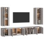 TV furniture set 6 pieces Sonoma gray plywood by vidaXL, TV Furniture - Ref: Foro24-3188844, Price: 255,99 €, Discount: %