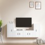 TV furniture set, 4-piece white plywood. by vidaXL, TV Furniture - Ref: Foro24-3188550, Price: 172,99 €, Discount: %