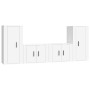 TV furniture set, 4-piece white plywood. by vidaXL, TV Furniture - Ref: Foro24-3188550, Price: 172,99 €, Discount: %