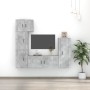 TV furniture set 5 pieces concrete gray plywood by vidaXL, TV Furniture - Ref: Foro24-3188810, Price: 228,41 €, Discount: %