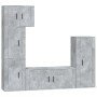 TV furniture set 5 pieces concrete gray plywood by vidaXL, TV Furniture - Ref: Foro24-3188810, Price: 228,41 €, Discount: %