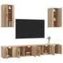 TV furniture set, 6 pieces, oak plywood, Sonoma oak. by vidaXL, TV Furniture - Ref: Foro24-3188689, Price: 256,30 €, Discount: %