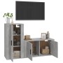 2-piece TV furniture set, gray concrete plywood by vidaXL, TV Furniture - Ref: Foro24-3188474, Price: 97,49 €, Discount: %