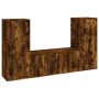 TV furniture set 3 pieces smoked oak plywood by vidaXL, TV Furniture - Ref: Foro24-3188763, Price: 169,38 €, Discount: %