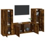 TV furniture set 3 pieces smoked oak plywood by vidaXL, TV Furniture - Ref: Foro24-3188763, Price: 169,38 €, Discount: %