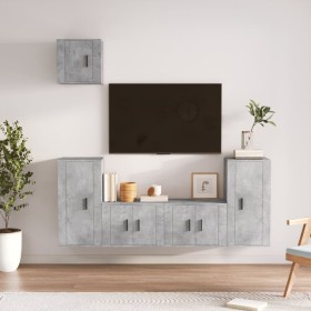 5-piece TV furniture set made of gray concrete plywood. by vidaXL, TV Furniture - Ref: Foro24-3188586, Price: 185,99 €, Disco...