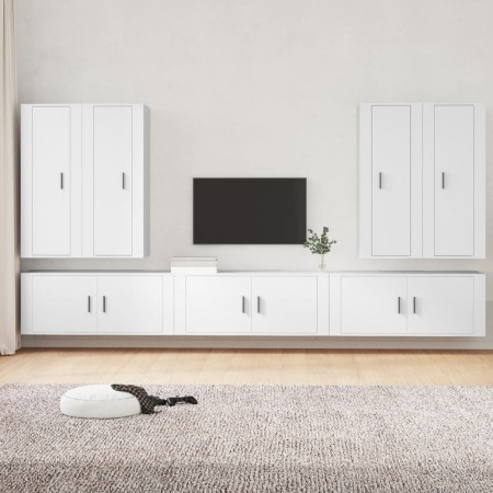 7-piece white plywood TV furniture set by vidaXL, TV Furniture - Ref: Foro24-3188870, Price: 437,19 €, Discount: %