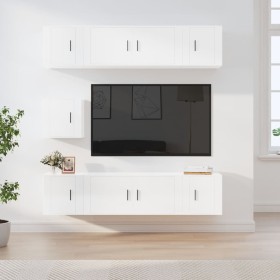 TV-Möbelset 7-teilig aus glänzend weißem Sperrholz von vidaXL, TV-Möbel - Ref: Foro24-3188664, Preis: 272,09 €, Rabatt: %