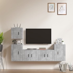 Set de muebles de TV 5 pzas madera contrachapada gris hormigón de vidaXL, Muebles TV - Ref: Foro24-3188562, Precio: 160,99 €,...