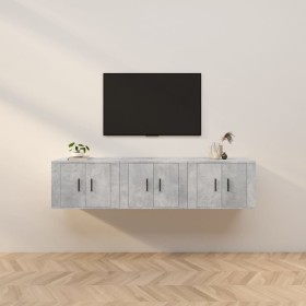 Wall TV furniture 3 pcs concrete gray 57x34.5x40 cm by vidaXL, TV Furniture - Ref: Foro24-3188346, Price: 105,99 €, Discount: %