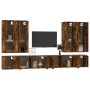 TV furniture set 8 pieces smoked oak plywood by vidaXL, TV Furniture - Ref: Foro24-3188859, Price: 403,22 €, Discount: %