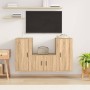 TV furniture set 3 pieces sonoma oak plywood by vidaXL, TV Furniture - Ref: Foro24-3188521, Price: 135,64 €, Discount: %