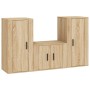 TV furniture set 3 pieces sonoma oak plywood by vidaXL, TV Furniture - Ref: Foro24-3188521, Price: 135,64 €, Discount: %