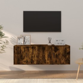 TV-Möbelset 2-teilig aus geräuchertem Eichensperrholz von vidaXL, TV-Möbel - Ref: Foro24-3188411, Preis: 75,99 €, Rabatt: %