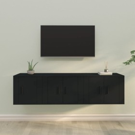 Set de muebles para TV 3 piezas madera contrachapada negro de vidaXL, Muebles TV - Ref: Foro24-3188439, Precio: 107,67 €, Des...