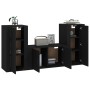 3-piece TV furniture set made of black plywood by vidaXL, TV Furniture - Ref: Foro24-3188527, Price: 163,30 €, Discount: %