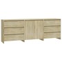 3-Piece Sonoma Oak Manufactured Wood Sideboard by vidaXL, Sideboards - Ref: Foro24-3098067, Price: 212,10 €, Discount: %