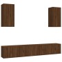 TV furniture set 6 pieces brown oak plywood by vidaXL, TV Furniture - Ref: Foro24-3188693, Price: 255,70 €, Discount: %