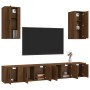 TV furniture set 6 pieces brown oak plywood by vidaXL, TV Furniture - Ref: Foro24-3188693, Price: 255,70 €, Discount: %