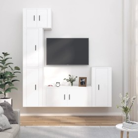 TV furniture set, 5-piece plywood in white. by vidaXL, TV Furniture - Ref: Foro24-3188614, Price: 251,28 €, Discount: %