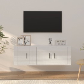 Set de muebles de TV 2 pzas madera contrachapada blanco brillo de vidaXL, Muebles TV - Ref: Foro24-3188408, Precio: 80,73 €, ...