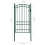 Puerta de jardín con arco superior acero verde 100x175 cm de vidaXL, Puertas de jardín - Ref: Foro24-146366, Precio: 227,99 €...