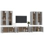 7-piece TV furniture set made of gray concrete plywood. by vidaXL, TV Furniture - Ref: Foro24-3188874, Price: 448,08 €, Disco...