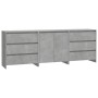 Concrete Gray Manufactured Wood 3-Piece Sideboard by vidaXL, Sideboards - Ref: Foro24-3098068, Price: 219,37 €, Discount: %