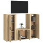 TV furniture set, 3 pieces, oak veneer plywood, Sonoma oak. by vidaXL, TV Furniture - Ref: Foro24-3188745, Price: 156,79 €, D...