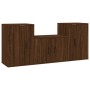 TV furniture set 3 pieces brown oak plywood by vidaXL, TV Furniture - Ref: Foro24-3188389, Price: 116,12 €, Discount: %