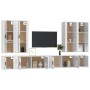 TV furniture set 8 pieces glossy white plywood by vidaXL, TV Furniture - Ref: Foro24-3188856, Price: 443,74 €, Discount: %