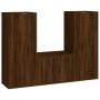 TV furniture set 3 pieces brown oak plywood by vidaXL, TV Furniture - Ref: Foro24-3188749, Price: 156,67 €, Discount: %