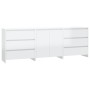 Aparador de 3 piezas madera manufacturada blanca brillante de vidaXL, Aparadores - Ref: Foro24-3098069, Precio: 267,31 €, Des...