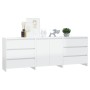 3-teiliges Sideboard aus glänzend weißem Holzwerkstoff von vidaXL, Sideboards - Ref: Foro24-3098069, Preis: 267,31 €, Rabatt: %