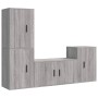 Set de muebles para TV 4 pzas madera contrachapada gris Sonoma de vidaXL, Muebles TV - Ref: Foro24-3188612, Precio: 153,97 €,...