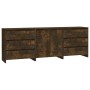 3-piece manufactured wood sideboard in smoked oak color by vidaXL, Sideboards - Ref: Foro24-3098070, Price: 220,38 €, Discoun...