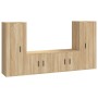 Set de muebles para TV 4 pzas madera contrachapada roble Sonoma de vidaXL, Muebles TV - Ref: Foro24-3188769, Precio: 190,24 €...