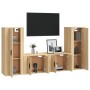 Set de muebles para TV 4 pzas madera contrachapada roble Sonoma de vidaXL, Muebles TV - Ref: Foro24-3188769, Precio: 190,24 €...