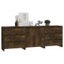 3-piece manufactured wood sideboard in smoked oak color by vidaXL, Sideboards - Ref: Foro24-3098070, Price: 220,38 €, Discoun...