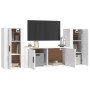 TV furniture set 3 pieces glossy white plywood by vidaXL, TV Furniture - Ref: Foro24-3188536, Price: 167,27 €, Discount: %