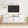 3-piece white plywood TV furniture set by vidaXL, TV Furniture - Ref: Foro24-3188502, Price: 120,95 €, Discount: %