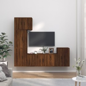 5-piece TV furniture set made of brown oak plywood by vidaXL, TV Furniture - Ref: Foro24-3188637, Price: 225,01 €, Discount: %