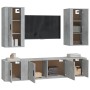 Set de muebles de TV 5 pzas madera contrachapada gris hormigón de vidaXL, Muebles TV - Ref: Foro24-3188682, Precio: 200,05 €,...